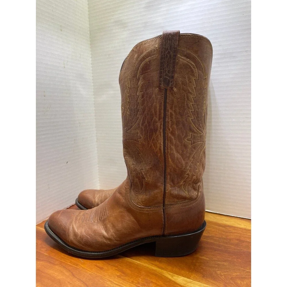 Lucchese Crayton burnished mad dog goat leather western boot 10.5